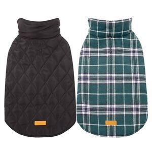 Reversible Quilted and Plaid Dog Jacket Size Medium NWT Flannel